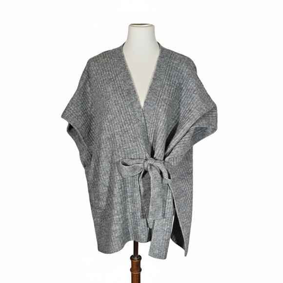 LOFT Gray Soft Wrap Sweater - Picture 2 of 5